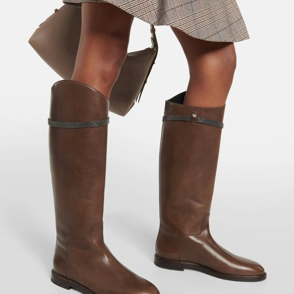 Brunello Cucinelli brown Leather Equestrian Riding Boots 36 - Picture 15 of 15